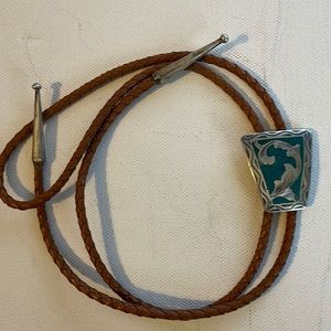 Bolo tie turquoise silver